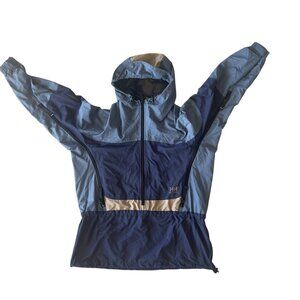 Helly Hansen Ski Snowboard WP Packable Hood Jacket Blue Color block- Size Small